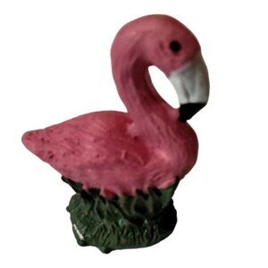 Fairy Garden Pink Flamingo Figurine Miniature Tropical Coastal Tiki Barbiecore